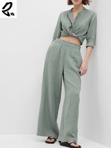 Pure cotton double-layer gauze homewear, long-sleeved shirt  wide-leg pa... - $69.99+