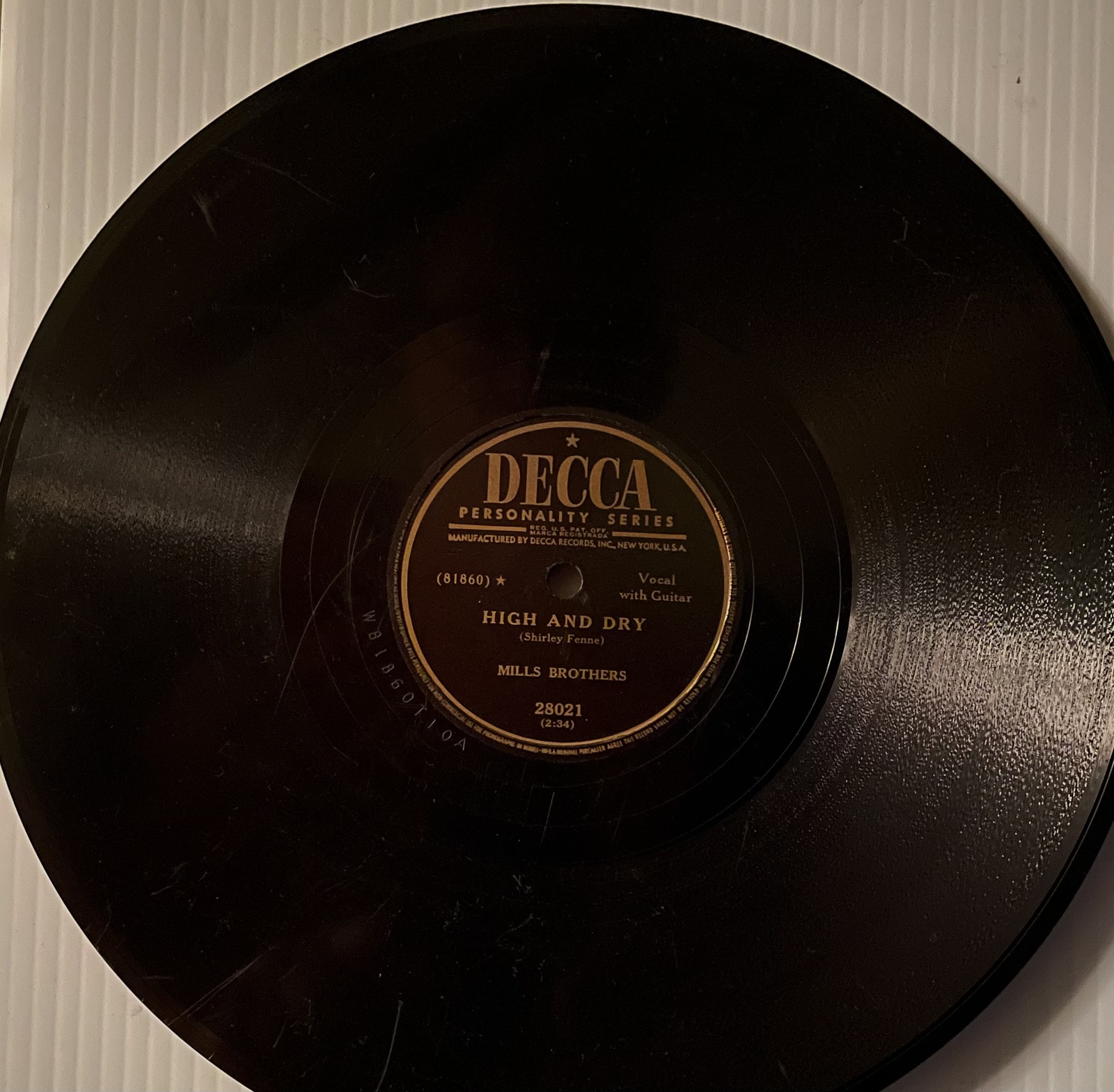 	Mills Brothers - High And Dry / You&#39;re Not Worth My Tears (Shellac, 10&quot;) - $8.98