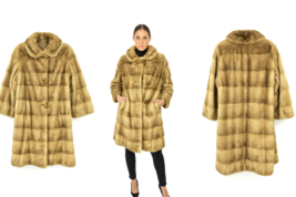 Mob Wife VTG RANCH MINK FUR COAT Womens 10-12 M Caramel BLONDE  MINT 196... - $490.05