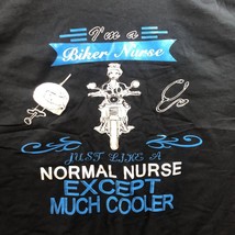 Nurse Biker Motorcycle T-Shirt 2XL Black Short Sleeve 100% Cotton - $8.00