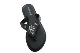 West Loop Women’s Black Thong Cushioned Insole Sandals Size S 5/6 - £10.83 GBP