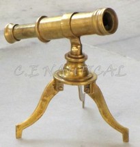 Brass Antiqued Style Desk Top Mini Spyglass Telescope Tripod Stand Vinta... - $43.52
