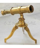 Brass Antiqued Style Desk Top Mini Spyglass Telescope Tripod Stand Vinta... - $827.17 MXN