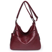 Pu Leather Messenger Bag Vintage Women Hand Bag Large Capacity Casual Hobo Handb - £29.46 GBP