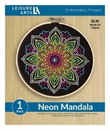 Leisure Arts Neon Mandala 6 Inch Embroidery Kit 49808 - $17.77 CAD