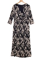 Jessica Howard  Maxi Dress Womens  14 Geometric Print  V Neck Side Slits - £18.78 GBP