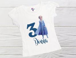 Elsa birthday shirt  - frozen elsa inspired  girls shirts - frozen personalized  - £15.85 GBP