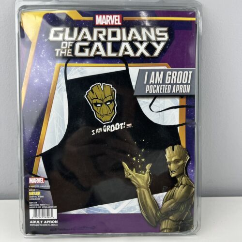 Guardians of the Galaxy “ I Am Groot “ Pocketed Cooking Apron Black Marvel BBQ - $32.66