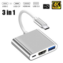 3 in1 Type C to USB-C 4K HDMI USB 3.0 Hub Adapter Cable Lead For Macbook... - $6.90