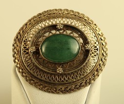 Vintage Sterling Silver Gold Plated Israel King Solomon Eilat Gem Brooch/Pendant - £58.84 GBP
