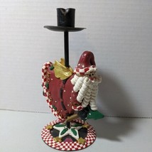 Ceramic HO HO HO Santa Clause Holiday Candle Stick Holder  - £13.75 GBP