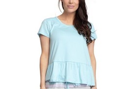 MUK LUKS Womens Solid Top Size Medium Color Blue - £28.56 GBP