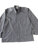 Viaggio Italy Shirt Mens Plaid Large Blue Long Sleeve White Button Up Collared - £4.87 GBP
