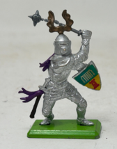 Vintage Britains Deetail Toy Soldier England Crusader Knight With Mace &amp; Shield - £6.28 GBP