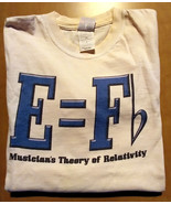 Long Sleeve T-shirt: Musician's Theory of Relativity-E=F fllat, Size Sm. (34-36)
