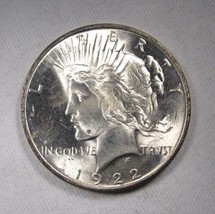 1922 Silver Peace Dollar CH UNC AM727 - $58.41