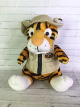 Six Flags Safari Tiger With Outfit Vest Hat Sitting Plush Stuffed Animal Toy - £27.62 GBP