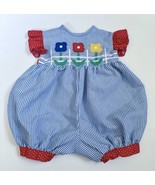 Vintage Jayne Copeland Striped Polka Dot Floral Seersucker Baby Romper 9... - $19.80