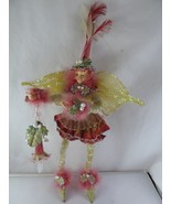 Fairy Pixie Elf Ornament Woodlands Green &amp; Pinks 12&quot; PRETTY - $26.39 CAD