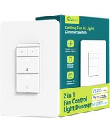 Smart Ceiling Fan Control and Dimmer Light Switch, Neutral Wire Needed, - £32.90 GBP