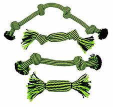 MPP Large Rugged Rope Dog Toys Tough Braided Knot Green Black Pet Dental Chew Tu - £14.31 GBP+