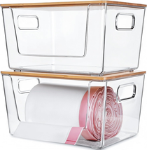 Citylife 2-Pack Extra Large Trash Bag Holders with Bamboo Tops and Handl... - $34.41