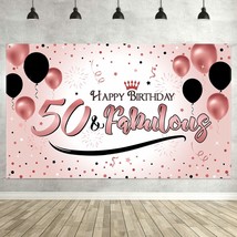 50Th Birthday Black Rose Party Decoration, Extra Large Fabric Black Rose Sign Po - £13.29 GBP