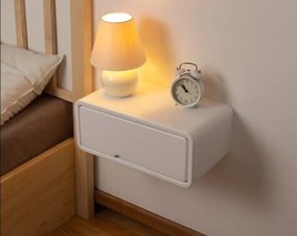 Modern Minimal Floating Wooden Nightstand with Drawer | Handcrafted Beds... - £185.66 GBP