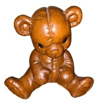 Vintage Adorable Pressed Pecan Bear Shelf Sitter Whatnot Figure Red Mill 1988 6” - £14.41 GBP