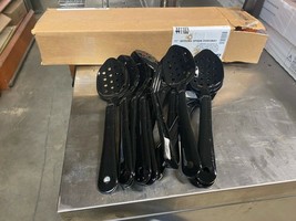 Set of 12 Carlisle 441103 Black 11&quot; Perforated Serving Spoons New - £30.38 GBP