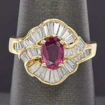 2 Ct Simulated Ruby Art Deco Vintage Engagement Ring Yellow Gold Plated ... - $105.64