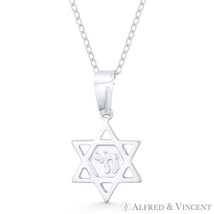 Star of David &amp; Hebrew Chai &quot;Life&quot; Charm Necklace Pendant in 925 Sterling Silver - £11.28 GBP+