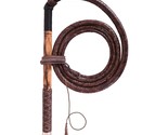 Stock Whip Australian Leather Whip 07 feet long 18inches Bamboo Wood Han... - $45.58
