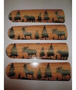 CUSTOM~BEAR MOOSE ELK MOON CEILING FAN - BROWN GREEN PRIMITIVE COUNTRY L... - $2,204.92 MXN