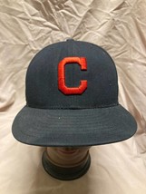 Vintage Cleveland Indians New Era Fitted Hat Size 7 1/4 - £19.71 GBP