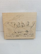 Stampa Rosa 2002 House Mouse &quot;Hot Dog Express&quot; Friends Wood Rubber Stamp #498 M - £48.56 GBP