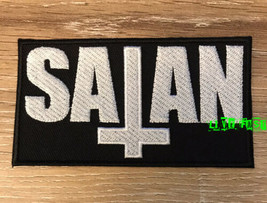 SATAN PATCH EMBROIDERED baphomet 666 black metal death metal battle jacket - £4.73 GBP