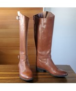Sam Edelman Boots Size 7 Riding Brown Leather Painter Knee Block Heel Zip - £75.54 GBP