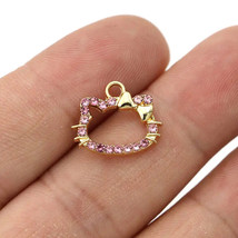 Cat Charm with Rhinestones for Pendants Bracelets DIY Jewelry Making - $3.29