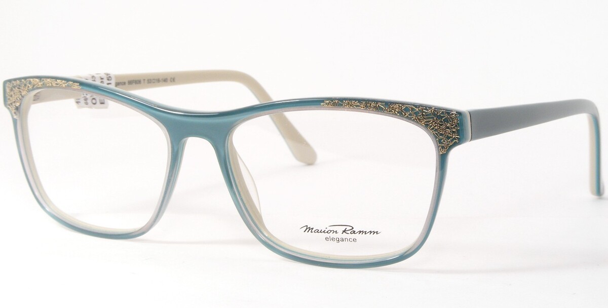 MARION RAMM elegance 66F606 T Turquoise UNIQUE RARE EYEGLASSES 53-16-140... - $94.39