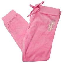 Juicy Couture women&#39;s brooch velour slim track pants in Pink - size M - £39.95 GBP