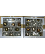 Set Of 24 Shiny Brite Silver/Gold Round 1&quot; Radko Mercury Glass Ornaments - €30,40 EUR