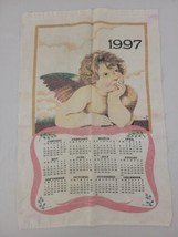 Angel Linen Dish Towel Tea Calendar Hand Cherub Wings Baby 1997 GVC 90s Vtg - £10.14 GBP