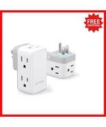Luxury Wall Outlet Extender 2 Pack - 6 AC Plug Splitter with Rotating De... - $53.70 CAD