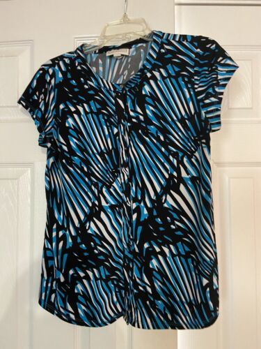 Primary image for Dana Buchman  Button  Up  Short Sleeve  Women Top  M