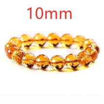 Genuine Natural Yellow Citrine Clear Round Beads Bracelet Women Men Crystal Gems - £57.51 GBP