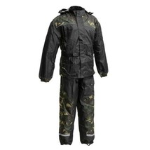 Waterproof Motorcycle Rain Suit WOODLAND CAMO Rider Apparel by FirstMFG - £78.62 GBP