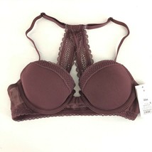 Auden Bra The Ace Demi Lightly Lined Racerback Front Closure Lace Burgundy 32AA - £7.78 GBP
