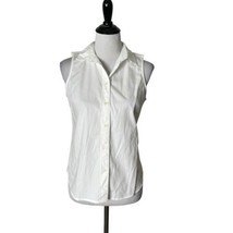 J. Crew Sleeveless Poplin Shirt Signature Fit White Cotton Women&#39;s Size XS - £14.27 GBP