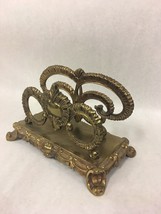 Vintage cast letter holder AM Letterlines Gilt Metal Saks 1961 Hollywood Regency - £35.52 GBP